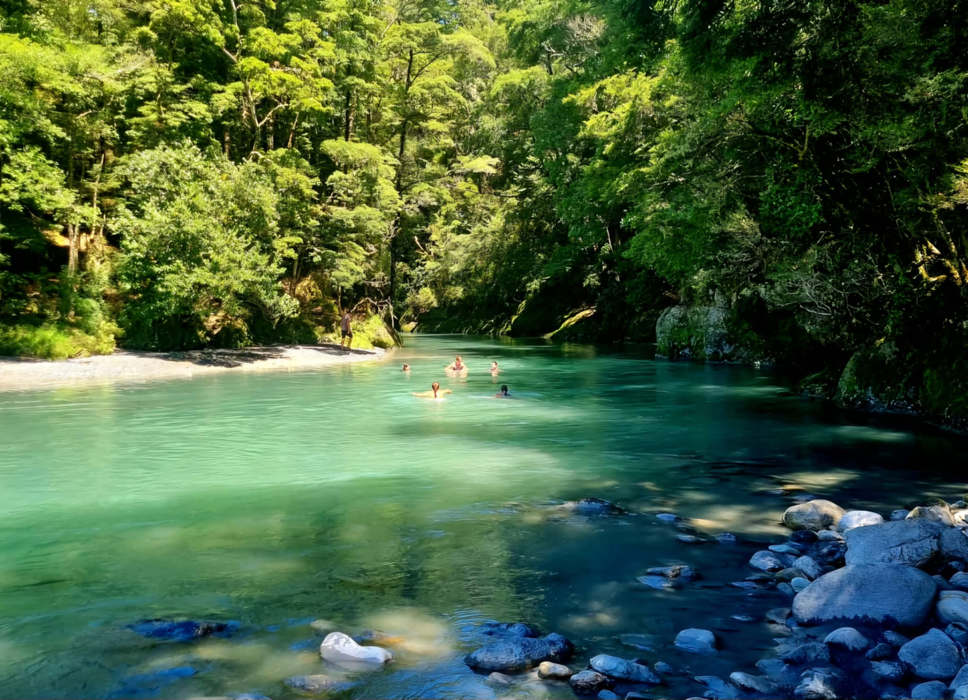 Swimming in the clear Glenroy River on the farm